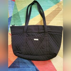 Vera Bradley Black Tote Bag Large Quilt Pre-owned